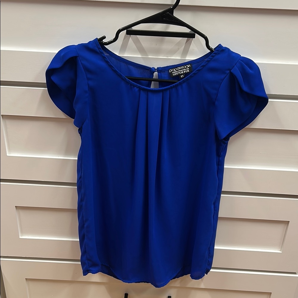 Papermoon Blue Puff Sleeve Blouse